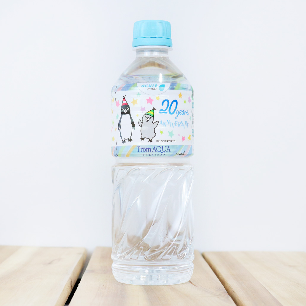 From Aqua Suicaのペンギン周年ラベル 530ml 24本 アキュア公式オンラインストア