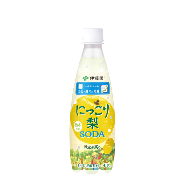 【賞味期限：2025年12月12日】伊藤園 ニッポンエール 栃木県産にっこり梨ソーダ 410ml×24本