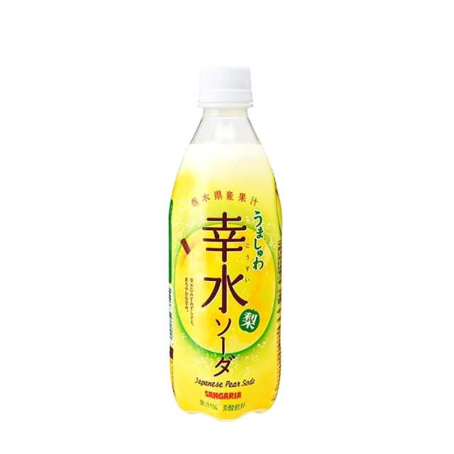 【賞味期限：2025年12月3日】サンガリア うましゅわ幸水ソーダ 500ml×24本