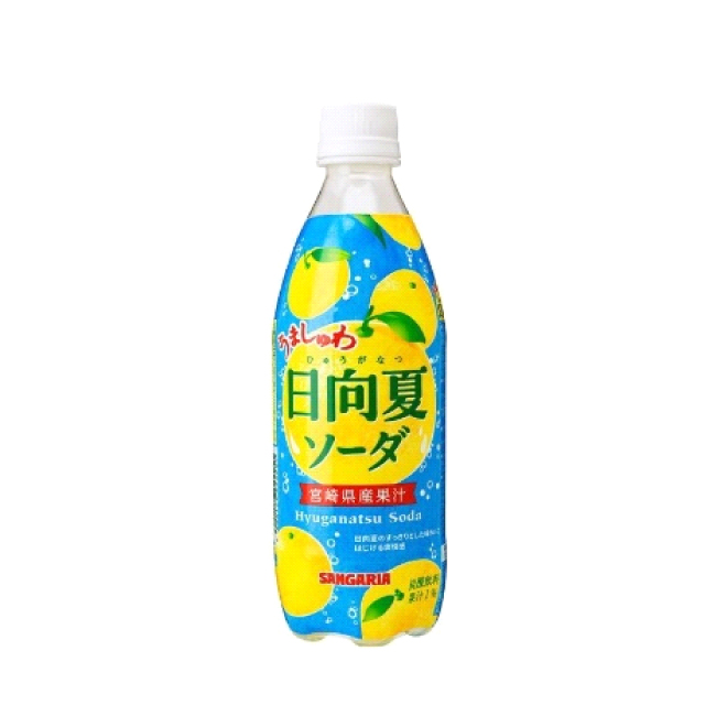 【賞味期限：2025年12月18日】サンガリア うましゅわ日向夏ソーダ 500ml ×24本