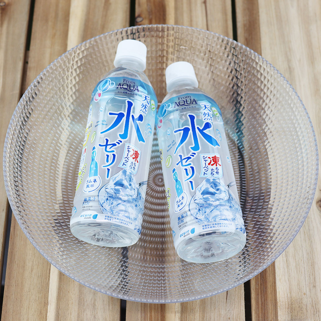 送料無料】ラムネ風味「From AQUA 天然水ゼリー｜515g 24本